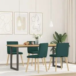 Valgomojo Kėdės, 4Vnt., Tamsiai Žalios Spalvos, Audinys