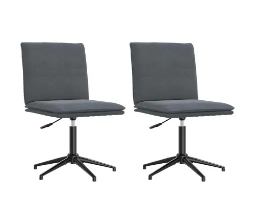 Valgomojo Kėdės, 2Vnt., Tamsiai Pilkos Spalvos, Aksomas
