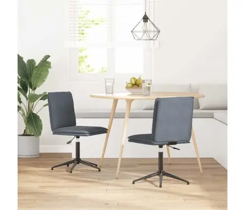 Valgomojo Kėdės, 2Vnt., Tamsiai Pilkos Spalvos, Aksomas