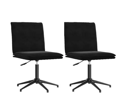 Virtuves Krēsli, 2 Gab., Melns Samts Vidaxl