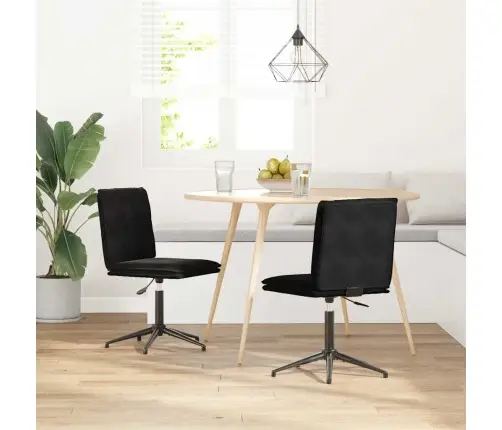 Virtuves Krēsli, 2 Gab., Melns Samts Vidaxl