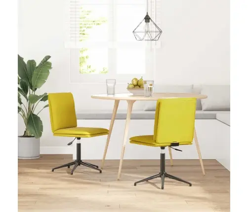 Virtuves Krēsli, 2 Gab., Dzeltens Samts Vidaxl