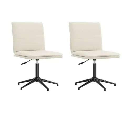 Virtuves Krēsli, 2 Gab., Krēmkrāsas Samts Vidaxl