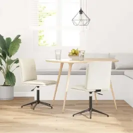 Virtuves Krēsli, 2 Gab., Krēmkrāsas Samts Vidaxl