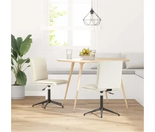 Virtuves Krēsli, 2 Gab., Krēmkrāsas Samts Vidaxl