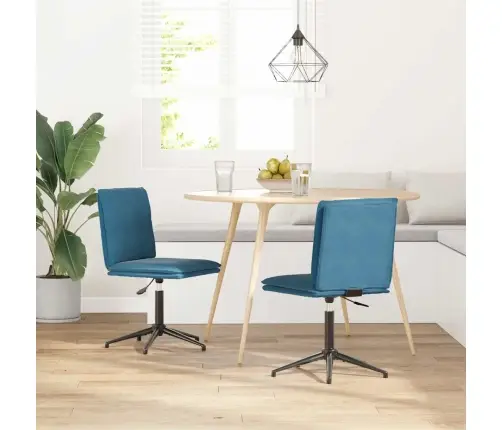 Virtuves Krēsli, 2 Gab., Zils Samts Vidaxl