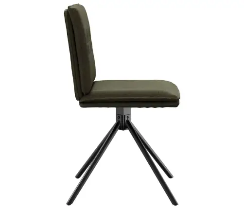 Virtuves Krēsli, 4 Gab., Armijas Zaļa Mākslīgā Zamšāda Vidaxl