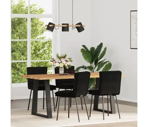 Virtuves Krēsli, 4 Gab., Melns Samts Vidaxl