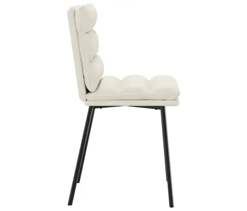 Valgomojo Kėdės, 4Vnt., Kreminės Spalvos, Aksomas