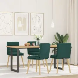 Virtuves Krēsli, 4 Gab., Tumši Zaļš Audums Vidaxl