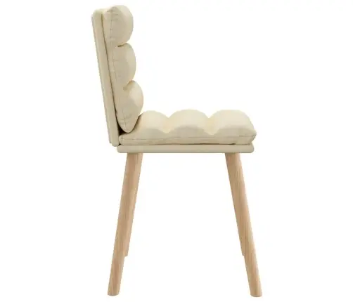 Virtuves Krēsli, 4 Gab., Krēmkrāsas Audums Vidaxl