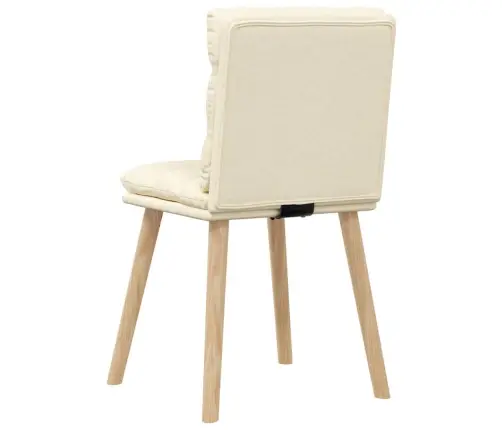 Virtuves Krēsli, 4 Gab., Krēmkrāsas Audums Vidaxl