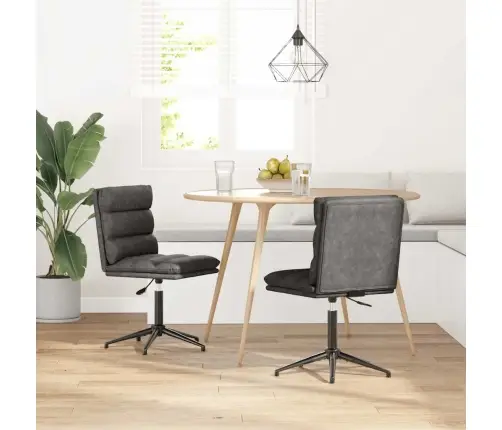 Virtuves Krēsli, 2 Gab., Melna Mākslīgā Āda Vidaxl