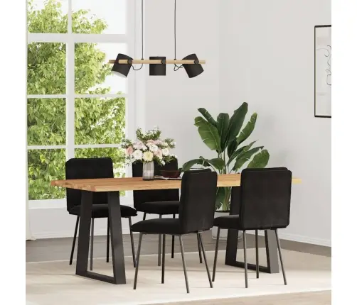 Virtuves Krēsli, 4 Gab., Melns Samts Vidaxl