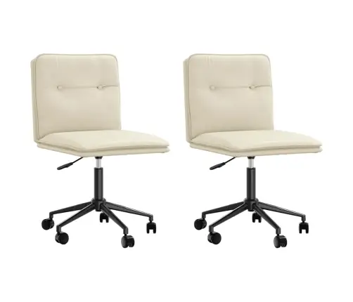 Virtuves Krēsli, 2 Gab., Krēmkrāsas Mākslīgā Āda Vidaxl