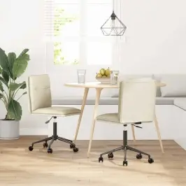 Virtuves Krēsli, 2 Gab., Krēmkrāsas Mākslīgā Āda Vidaxl