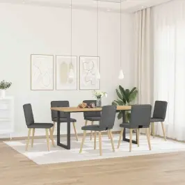 Virtuves Krēsli, 6 Gab., Tumši Pelēks Audums Vidaxl
