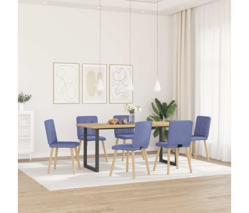Virtuves Krēsli, 6 Gab., Džinsa Zils Audums Vidaxl