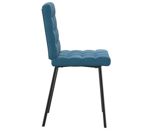 Valgomojo Kėdės, 6Vnt., Mėlynos Spalvos, Aksomas