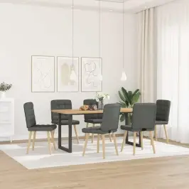Virtuves Krēsli, 6 Gab., Tumši Pelēks Audums Vidaxl