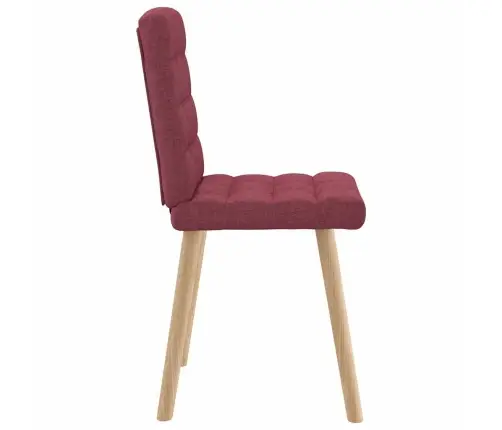 Virtuves Krēsli, 6 Gab., Vīnsarkans Audums Vidaxl