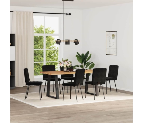 Virtuves Krēsli, 6 Gab., Melns Samts Vidaxl