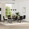 Valgomojo Kėdės, 6Vnt., Juodos Spalvos, Aksomas