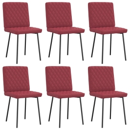 Söögitoolid 6 Tk, Veinipunane, Kunstnahk