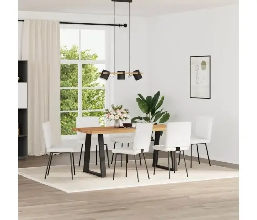 Virtuves Krēsli, 6 Gab., Balta Mākslīgā Āda Vidaxl