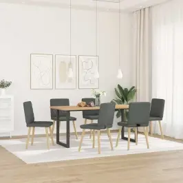 Virtuves Krēsli, 6 Gab., Tumši Pelēks Audums Vidaxl