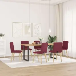 Valgomojo Kėdės, 6Vnt., Raudonojo Vyno Spalvos, Audinys