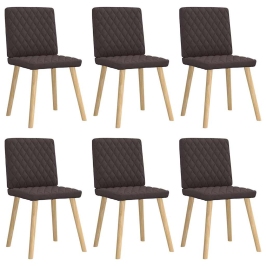 Söögitoolid 6 Tk, Tumepruun, Kangas