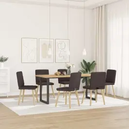 Virtuves Krēsli, 6 Gab., Tumši Brūns Audums Vidaxl