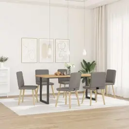 Virtuves Krēsli, 6 Gab., Pelēkbrūns Audums Vidaxl