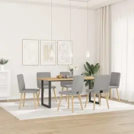 Virtuves Krēsli, 6 Gab., Mākonis Pelēks Audums Vidaxl
