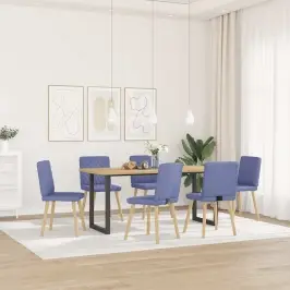Virtuves Krēsli, 6 Gab., Džinsa Zils Audums Vidaxl
