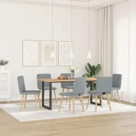 Virtuves Krēsli, 6 Gab., Gaiši Pelēks Audums Vidaxl