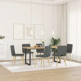 Virtuves Krēsli, 6 Gab., Tumši Pelēks Audums Vidaxl