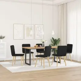 Virtuves Krēsli, 6 Gab., Melns Audums Vidaxl