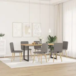 Virtuves Krēsli, 6 Gab., Pelēkbrūns Audums Vidaxl Virtuves Krēsli, 6 Gab., Pelēkbrūns Audums Vidaxl