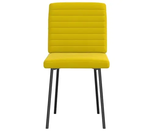 Valgomojo Kėdės, 6Vnt., Geltonos Spalvos, Aksomas