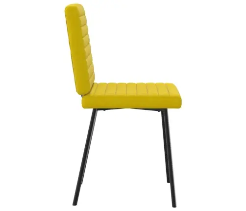 Valgomojo Kėdės, 6Vnt., Geltonos Spalvos, Aksomas