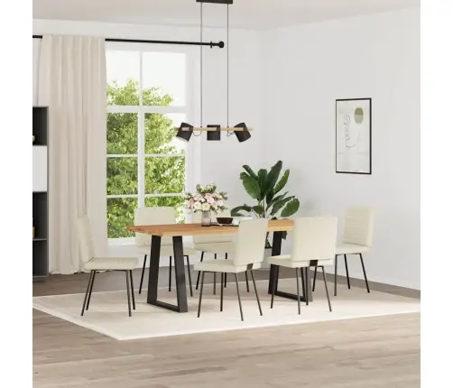 Söögitoolid 6 Tk, Kreemjas, Kunstnahk Söögitoolid 6 Tk, Kreemjas, Kunstnahk