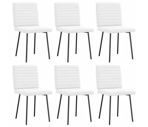 Virtuves Krēsli, 6 Gab., Balta Mākslīgā Āda Vidaxl