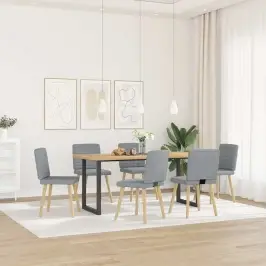 Virtuves Krēsli, 6 Gab., Gaiši Pelēks Audums Vidaxl