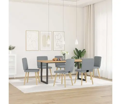 Virtuves Krēsli, 6 Gab., Gaiši Pelēks Audums Vidaxl