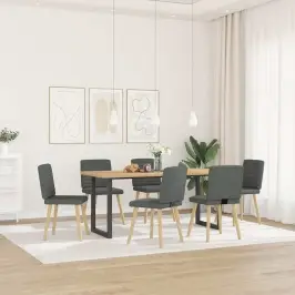 Virtuves Krēsli, 6 Gab., Tumši Pelēks Audums Vidaxl