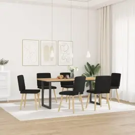 Valgomojo Kėdės, 6Vnt., Juodos Spalvos, Audinys