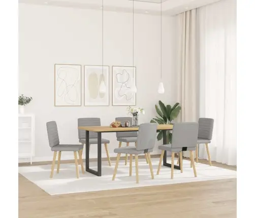 Virtuves Krēsli, 6 Gab., Mākonis Pelēks Audums Vidaxl