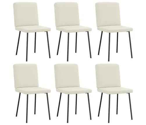 Virtuves Krēsli, 6 Gab., Krēmkrāsas Samts Vidaxl